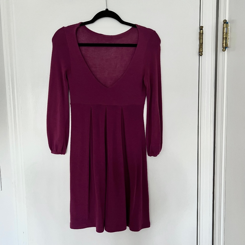 Vintage Knitted Purple Pink Long Sleeved Babydoll Dress